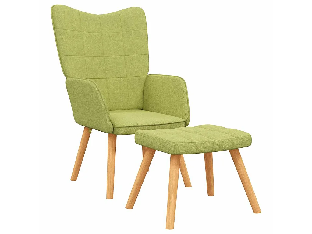 Relaxsessel mit Hocker Grün Stoff
