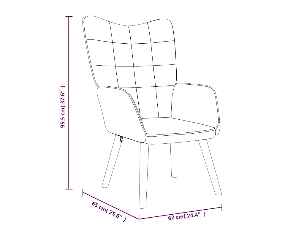 Silla de relajación con taburete de tela verde