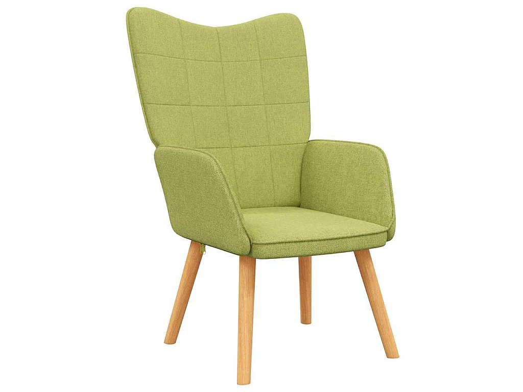 Silla de relajación con taburete de tela verde