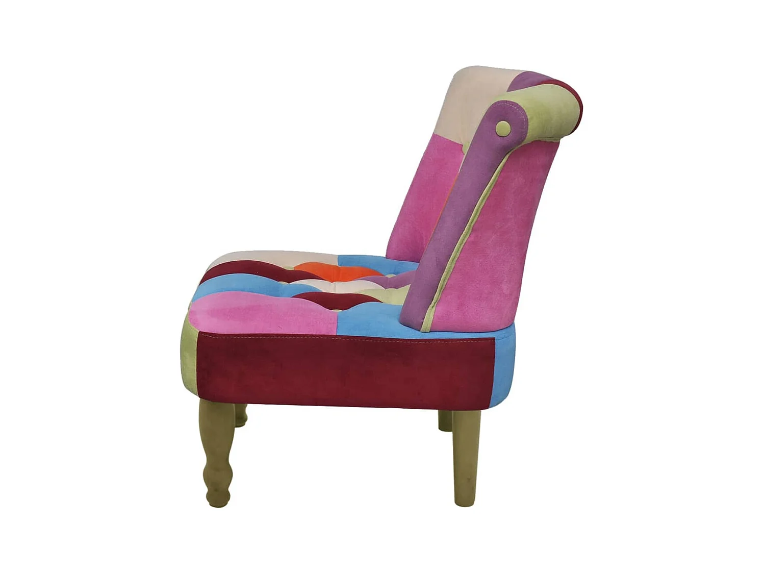 Chaises en style français lot de 2 avec design patchwork tissu