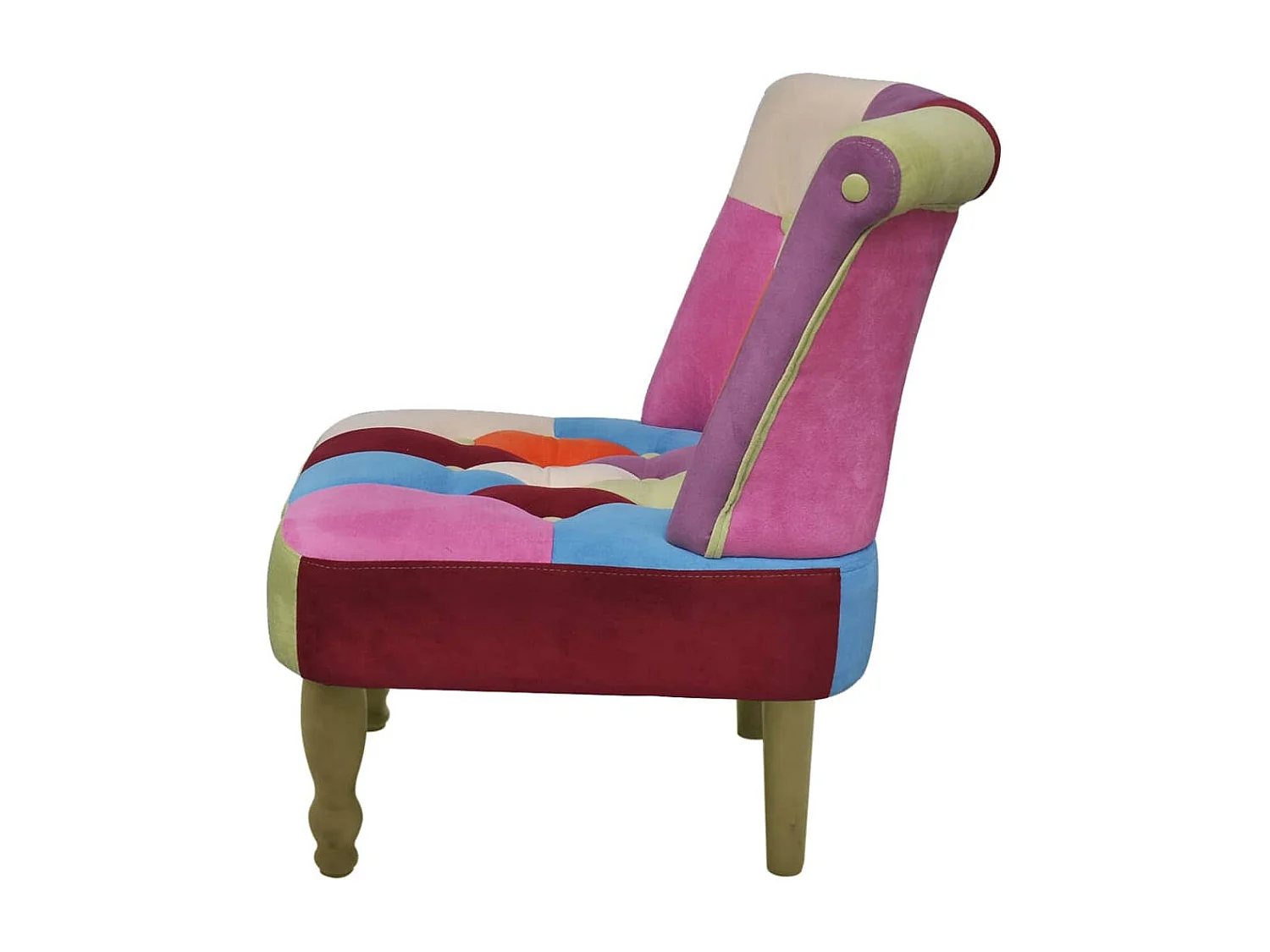 Chaises en style français lot de 2 avec design patchwork tissu