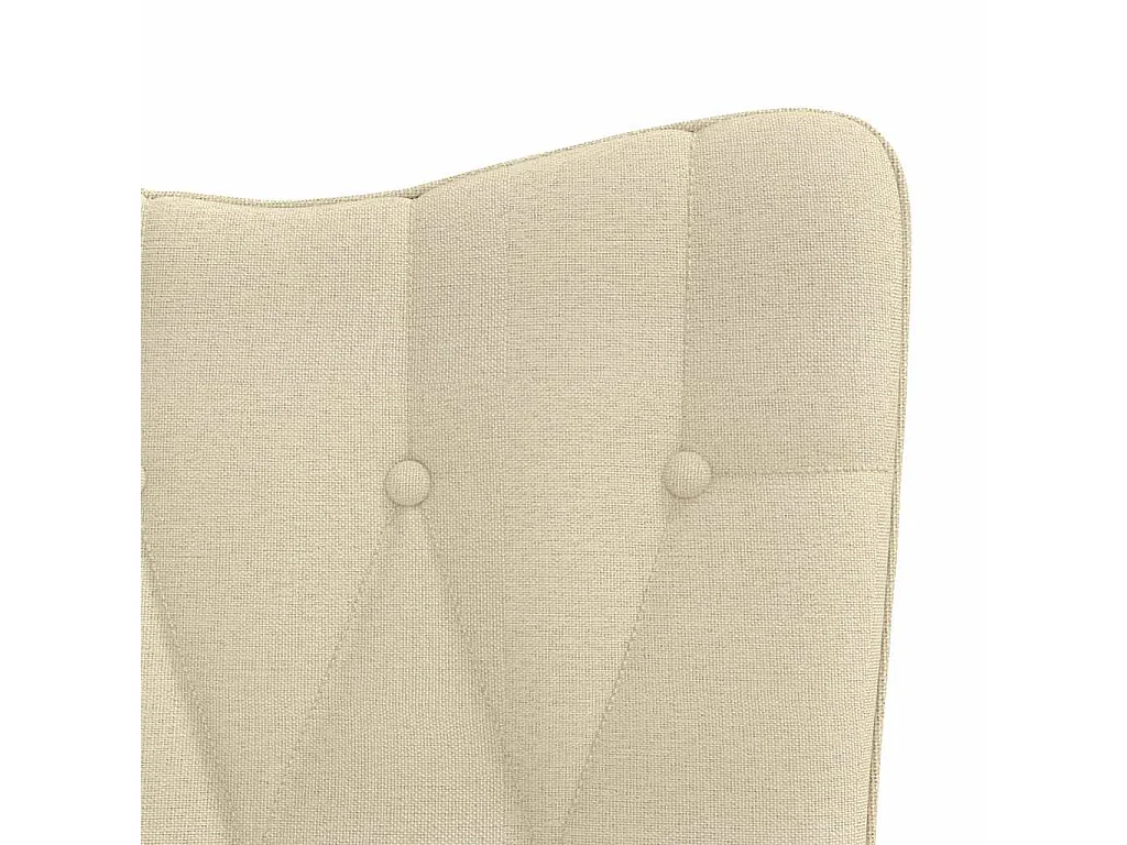 Chaise de relaxation avec tabouret Crème Tissu