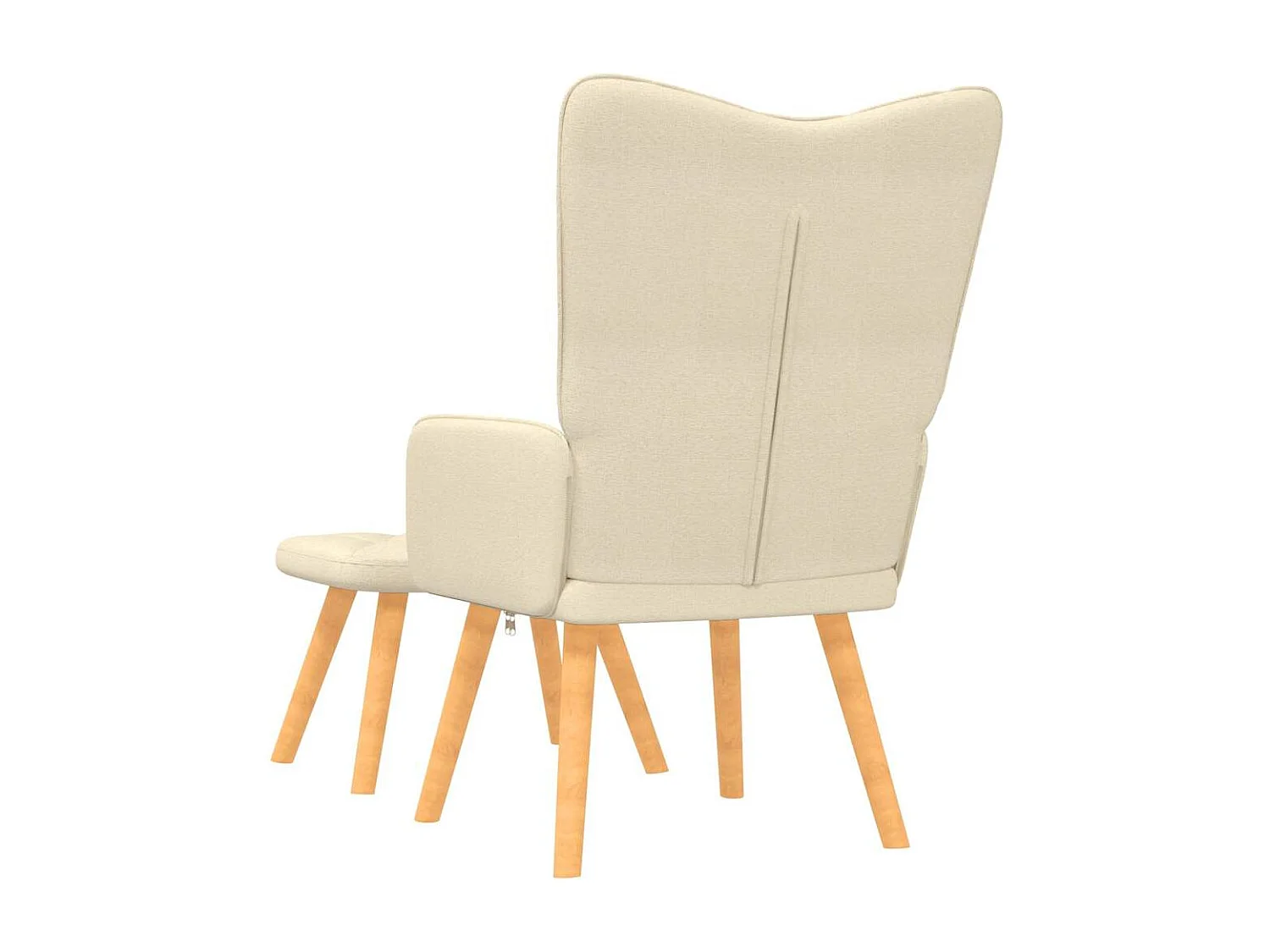 Relaxsessel mit Hocker Creme Stoff