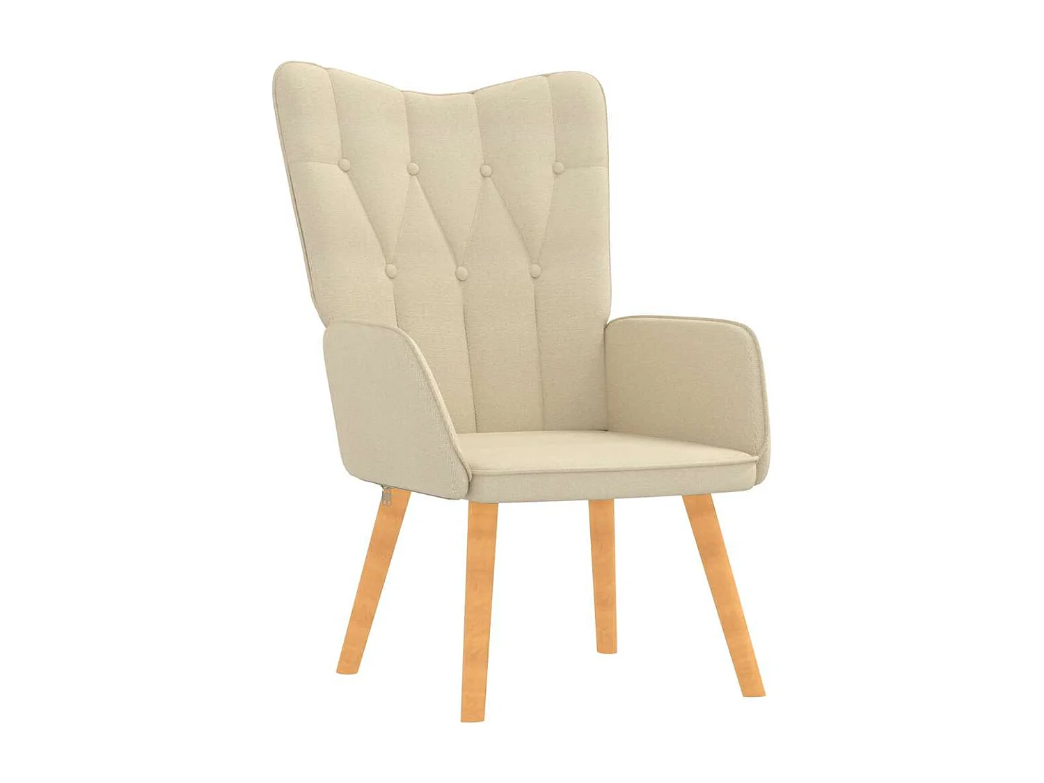 Relaxsessel mit Hocker Creme Stoff