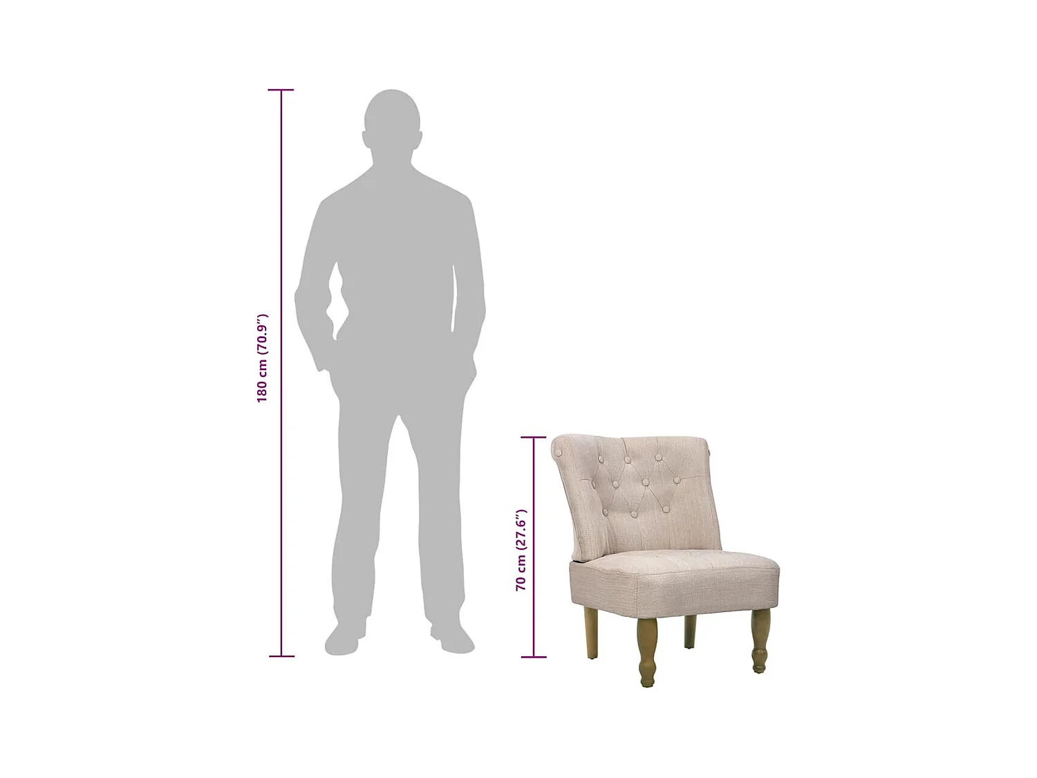 Fauteuil de style France crème tissu