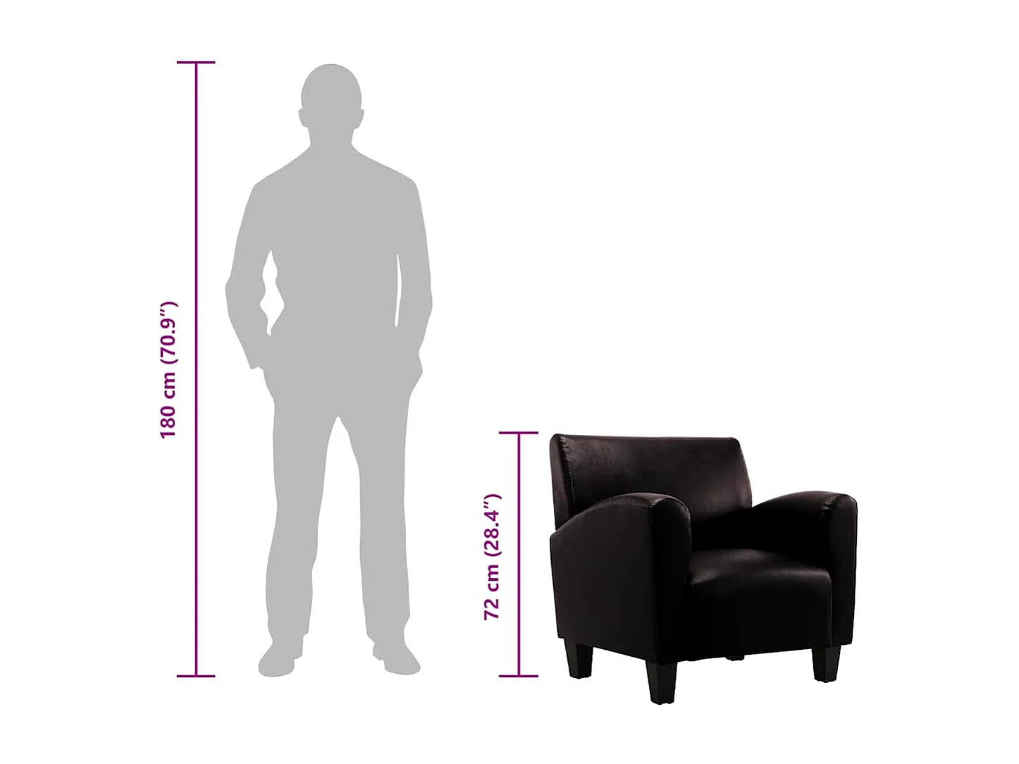 Chaise de canapé Marron foncé Similicuir