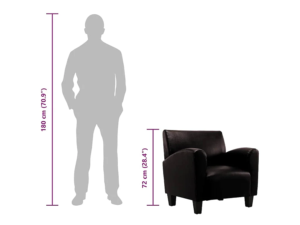 Chaise de canapé Marron foncé Similicuir