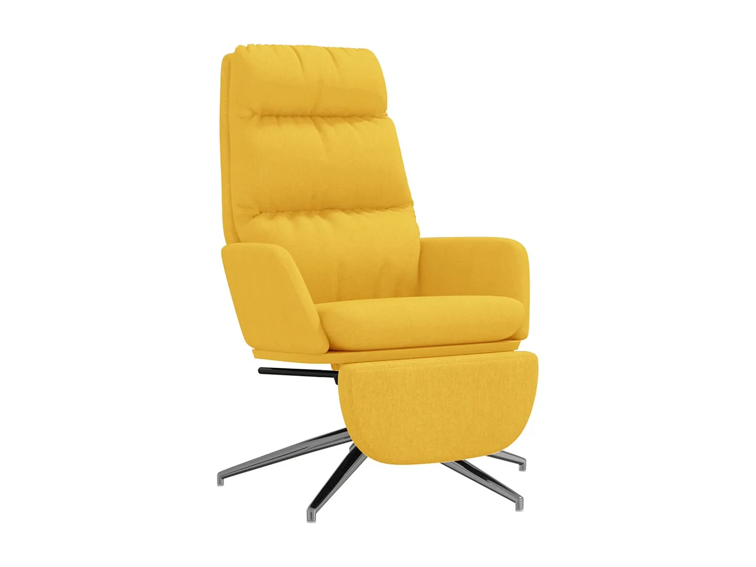 Chaise de relaxation avec repose-pied Jaune moutarde Tissu