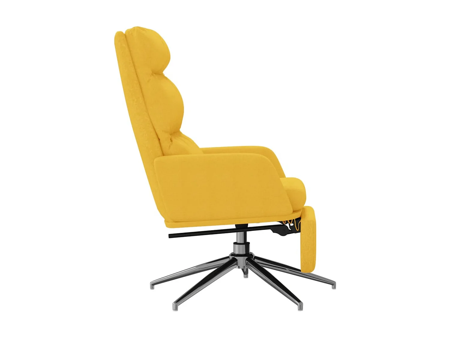 Chaise de relaxation avec repose-pied Jaune moutarde Tissu