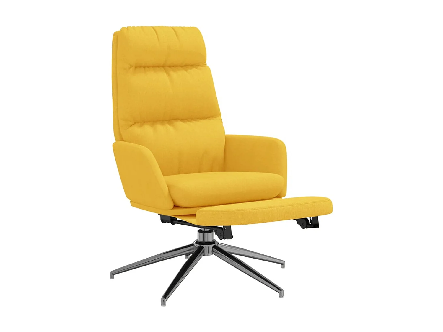 Chaise de relaxation avec repose-pied Jaune moutarde Tissu