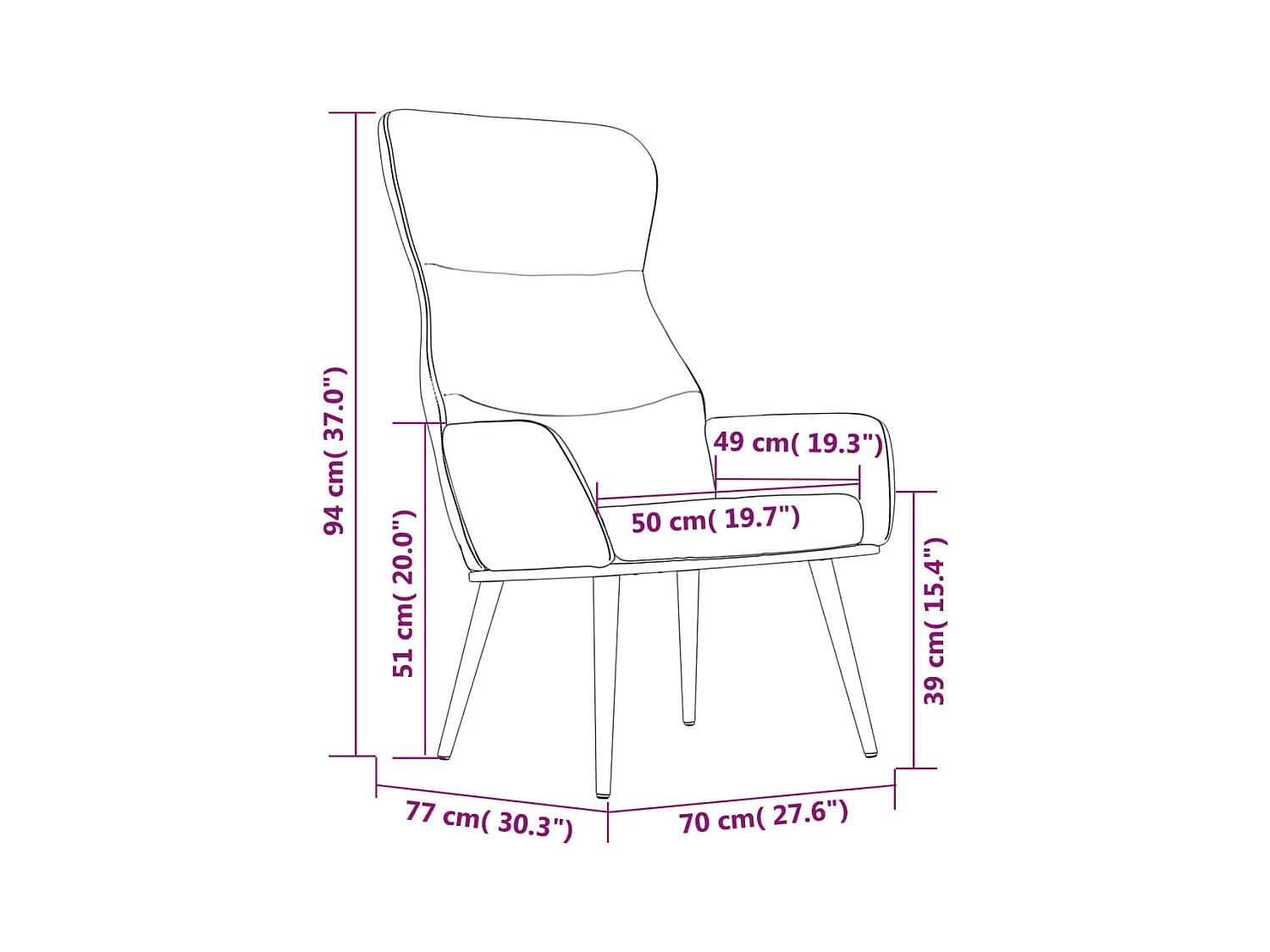 Chaise de relaxation Jaune moutarde Tissu