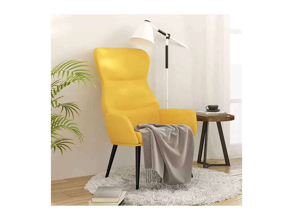 Chaise de relaxation Jaune moutarde Tissu