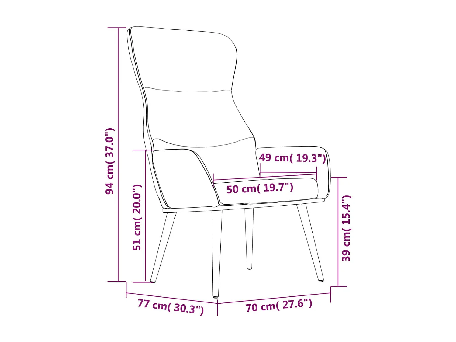 Chaise de relaxation Jaune moutarde Tissu