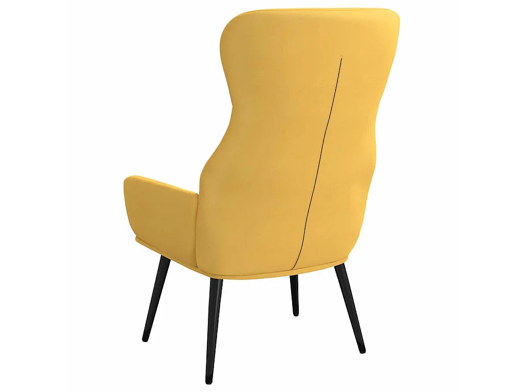 Sillón de relax de tela amarillo mostaza