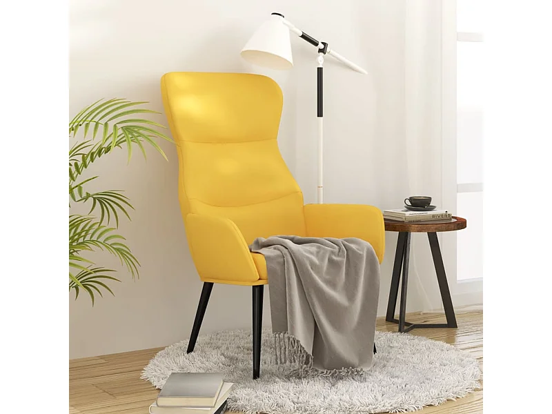 Chaise de relaxation Jaune moutarde Tissu