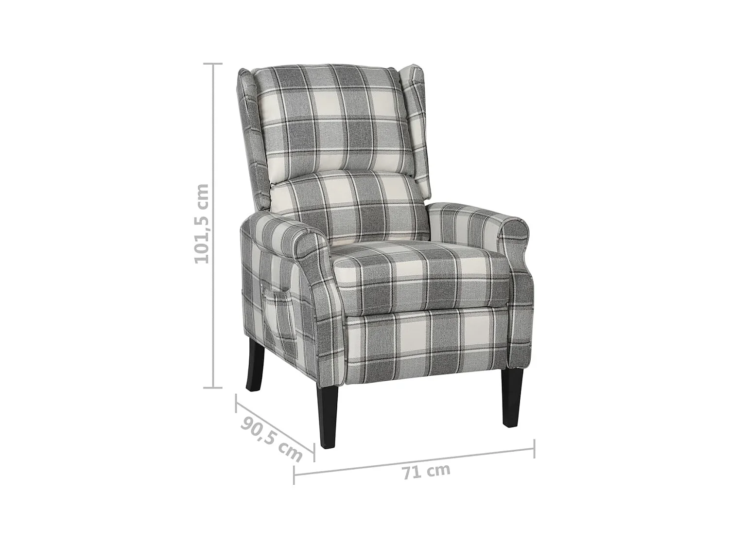 Fauteuil stof witgrijs