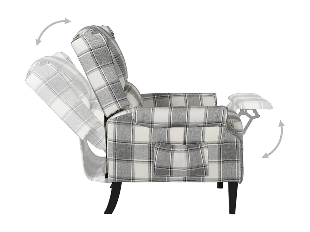 Fauteuil inclinable Gris blanc Tissu
