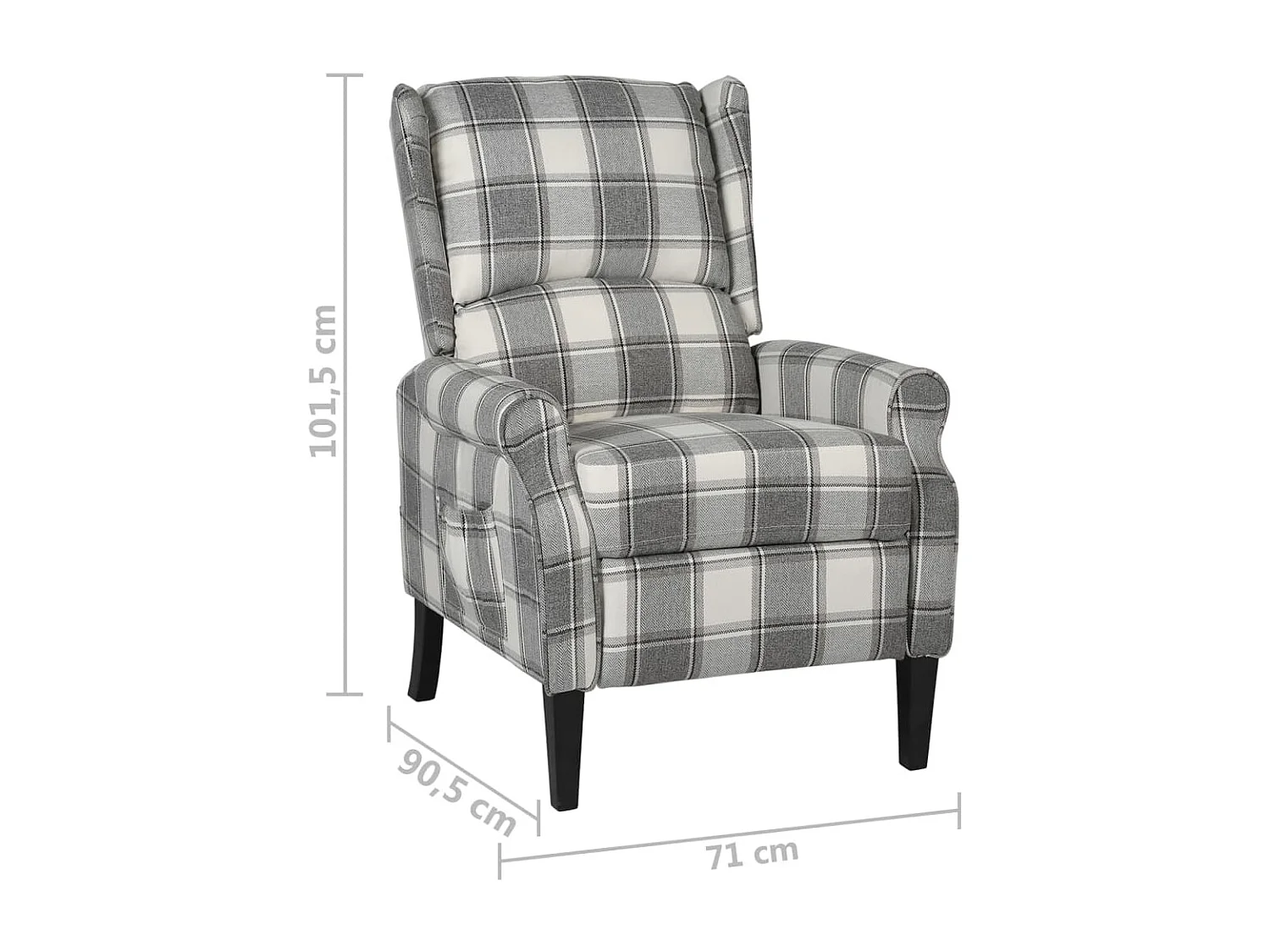 Fauteuil inclinable Gris blanc Tissu
