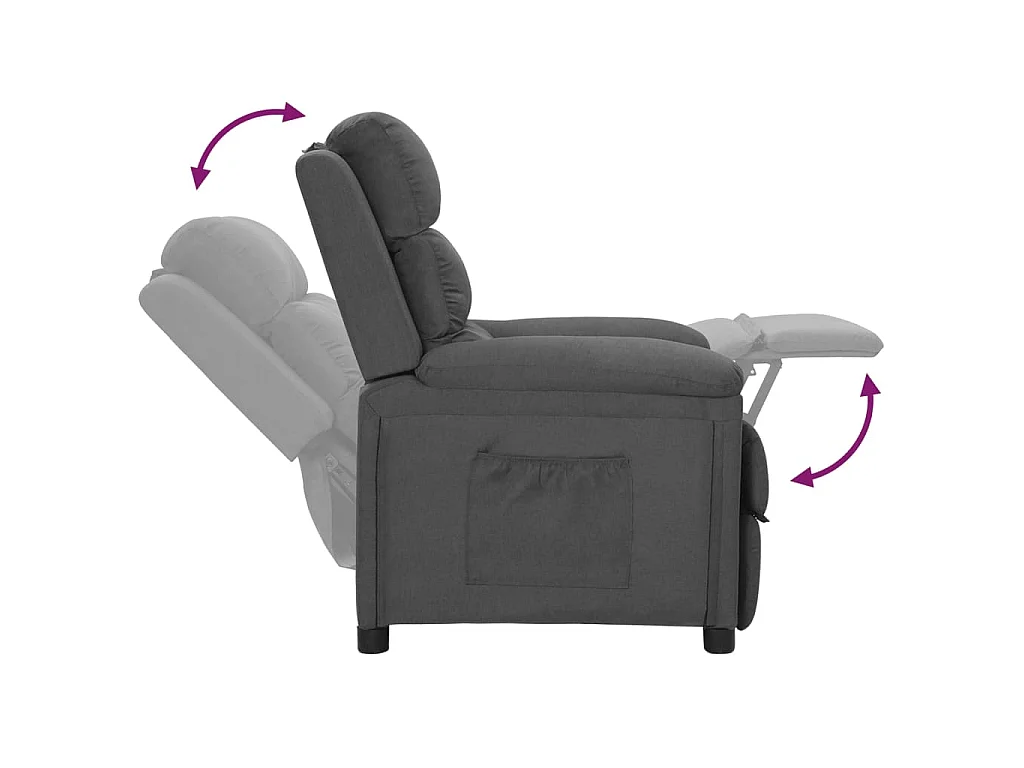 Fauteuil inclinable Gris foncé Tissu