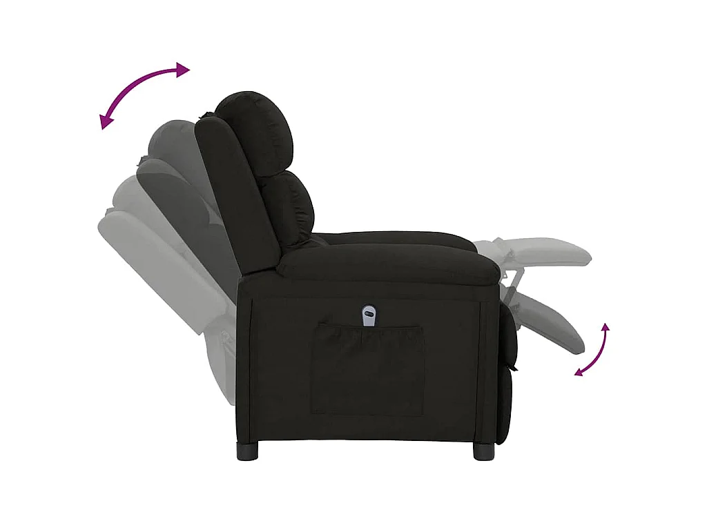 Fauteuil inclinable électrique Noir Tissu
