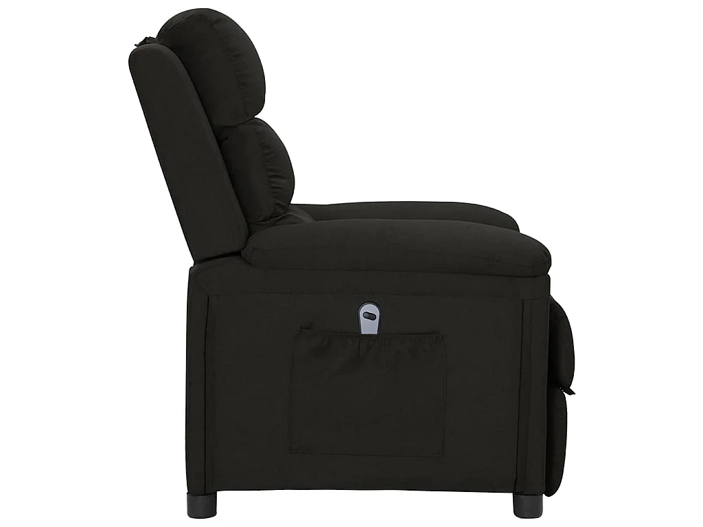 Fauteuil verstelbaar elektrisch stof zwart