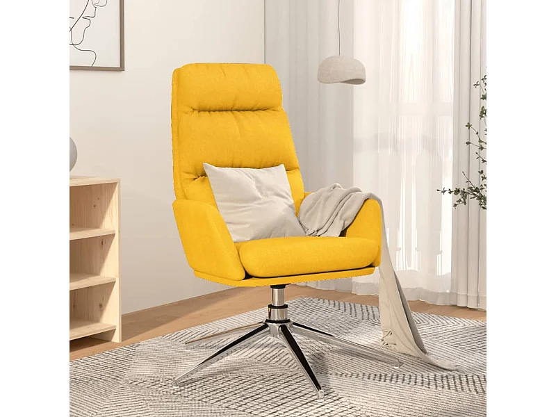 Cadeira de descanso tecido amarelo mostarda