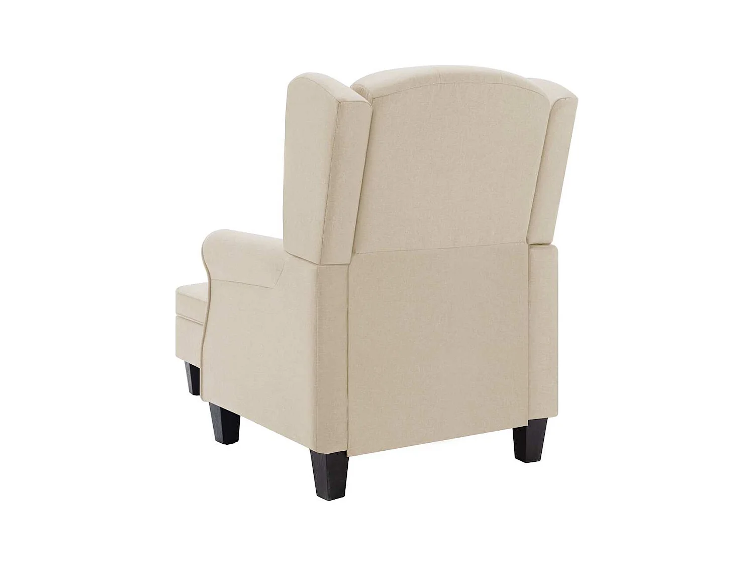 Fauteuil avec repose-pied Crème Tissu