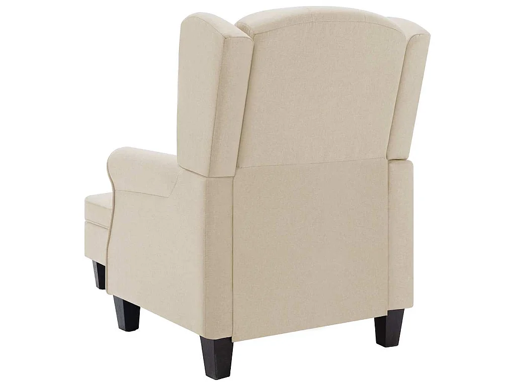 Fauteuil avec repose-pied Crème Tissu