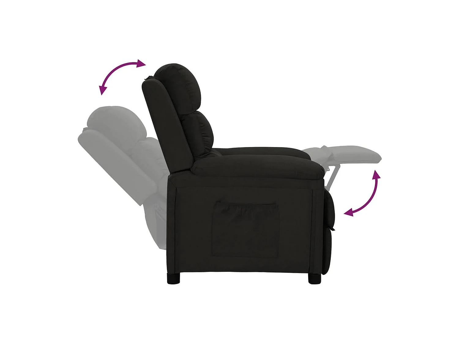 Fauteuil inclinable Noir Tissu