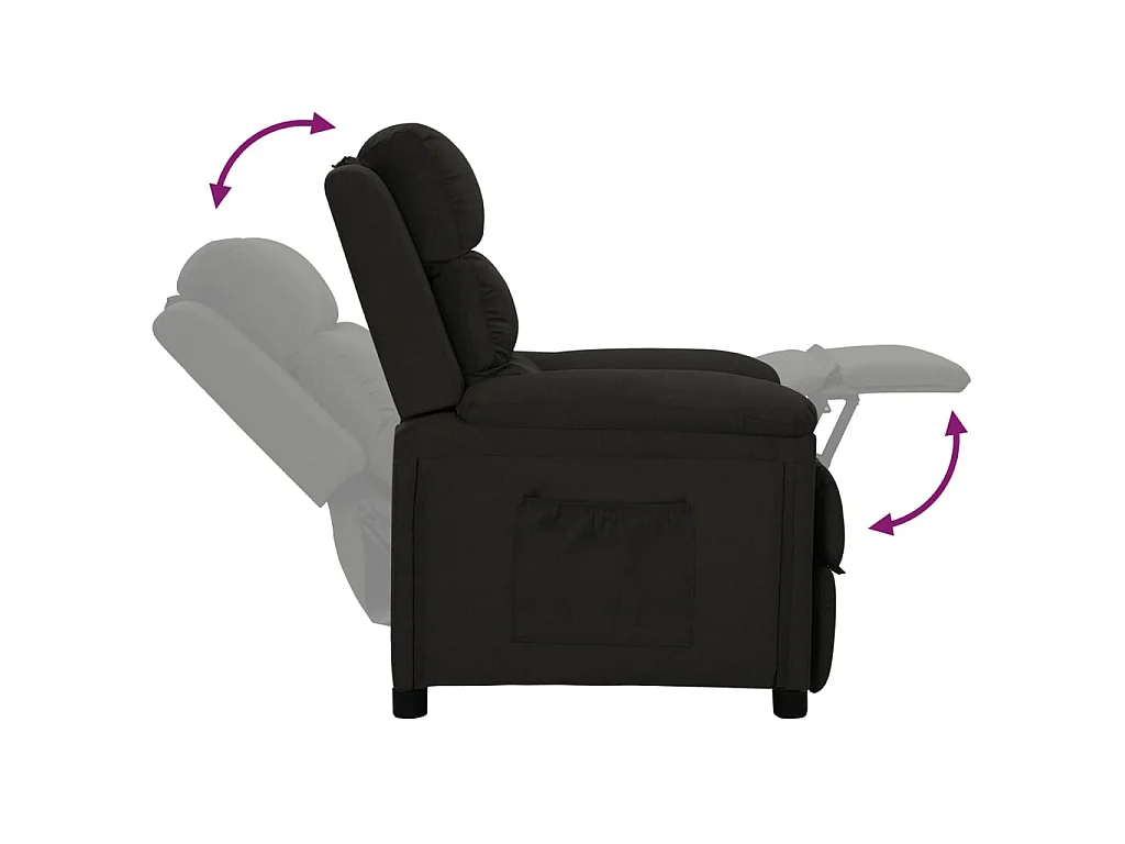 Fauteuil inclinable Noir Tissu