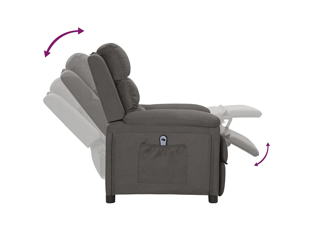 Fauteuil inclinable électrique Gris foncé Tissu
