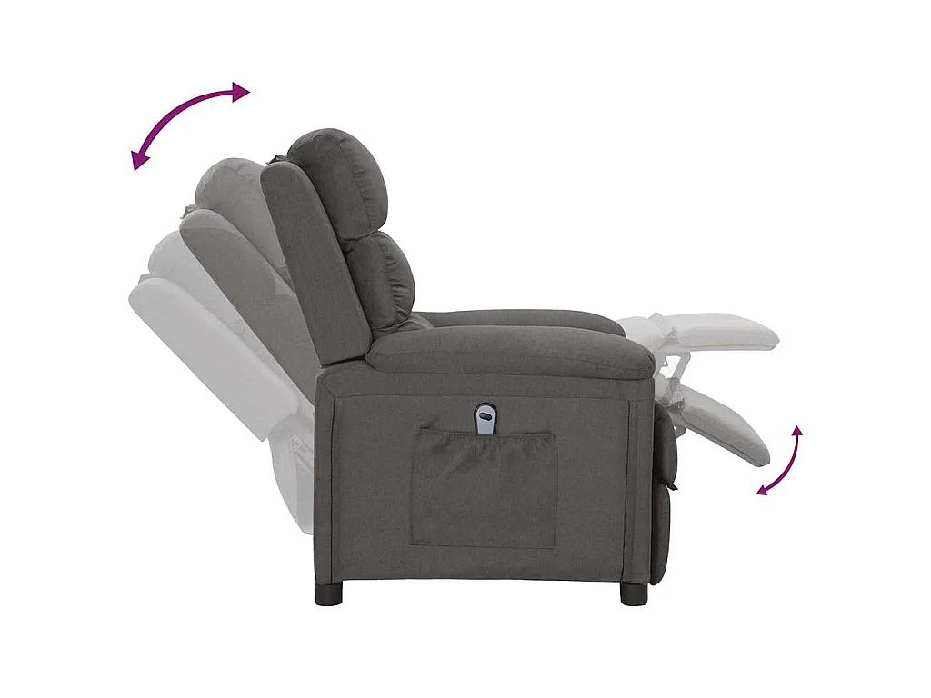 Fauteuil inclinable électrique Gris foncé Tissu