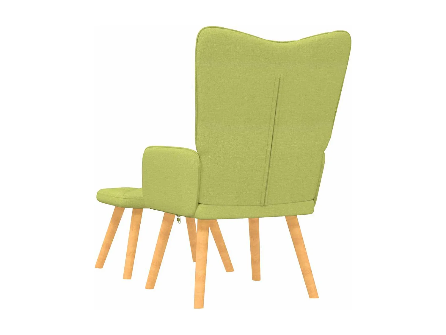 Chaise de relaxation avec tabouret Vert Tissu
