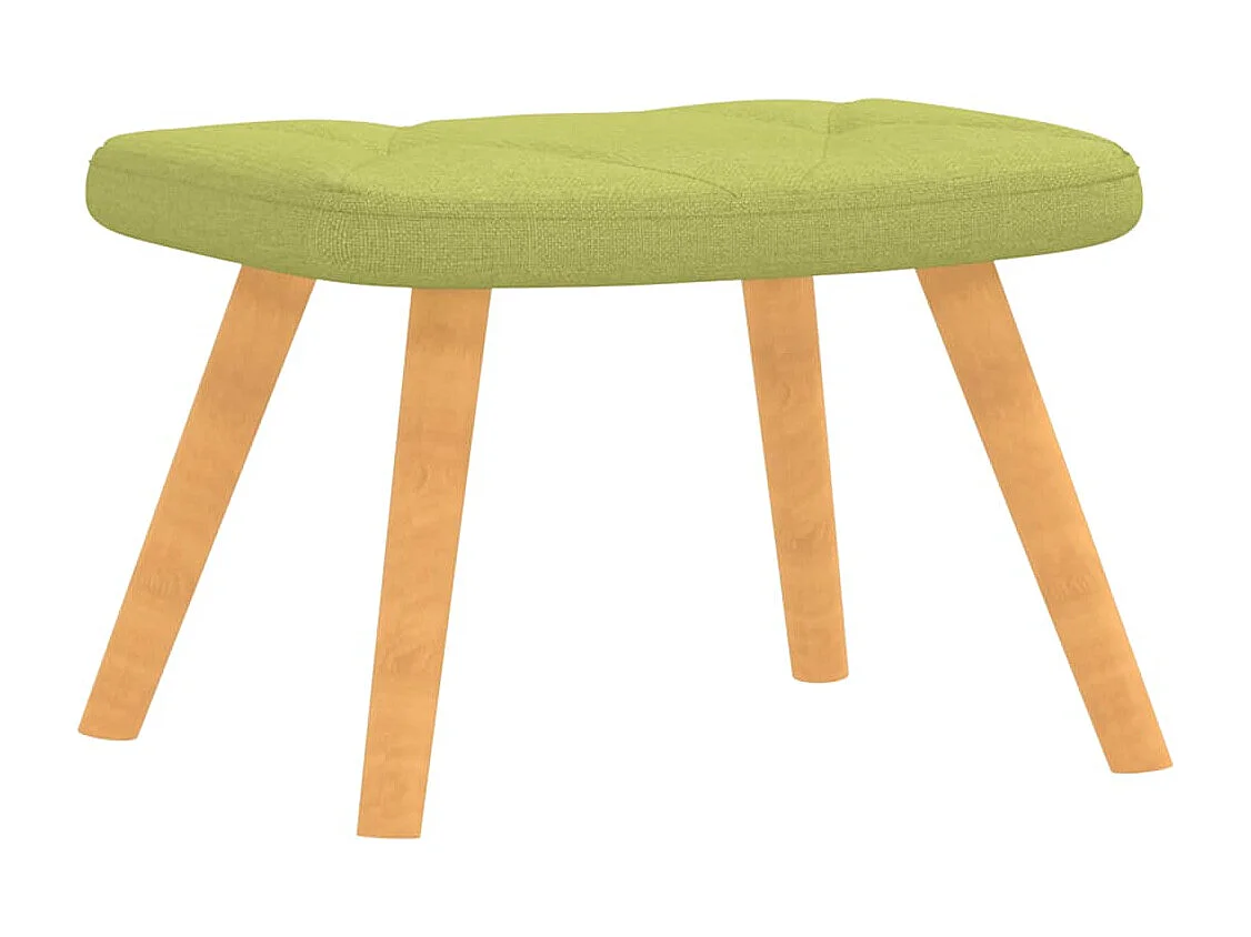 Chaise de relaxation avec tabouret Vert Tissu