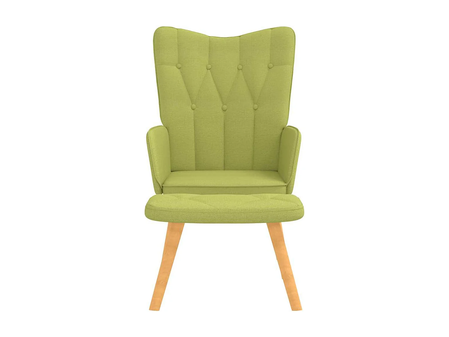 Chaise de relaxation avec tabouret Vert Tissu