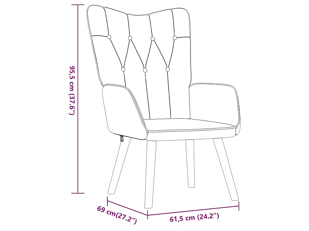 Chaise de relaxation avec tabouret Vert Tissu