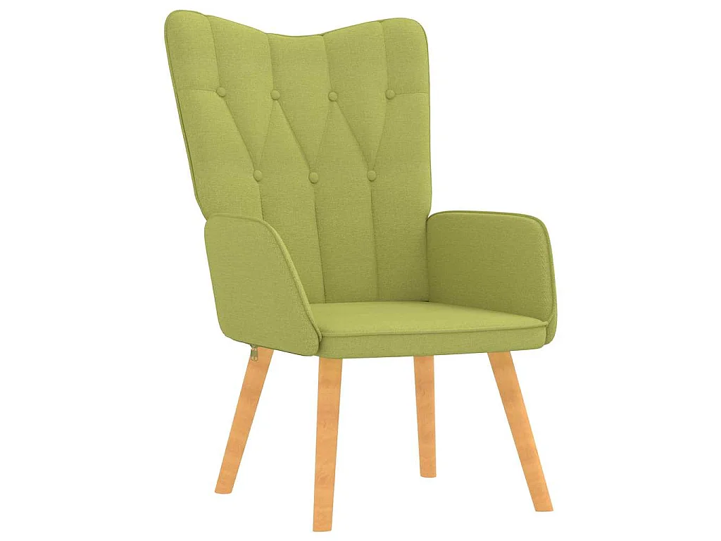 Chaise de relaxation avec tabouret Vert Tissu