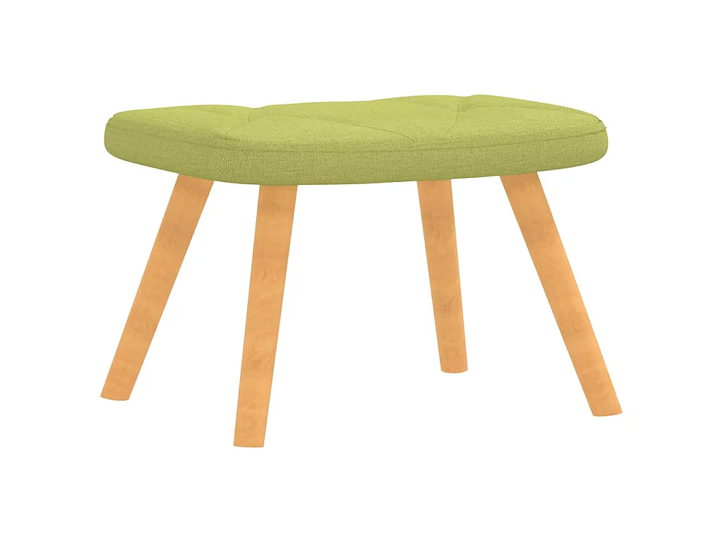 Chaise de relaxation avec tabouret Vert Tissu