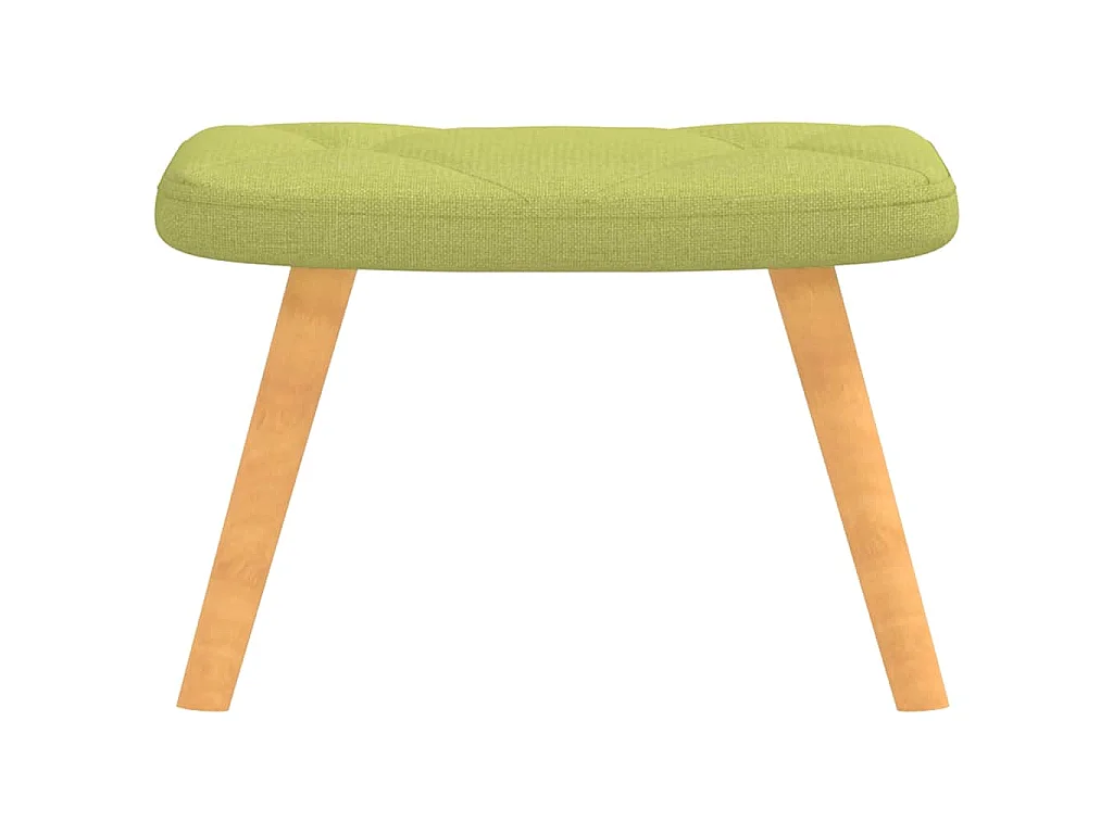 Chaise de relaxation avec tabouret Vert Tissu