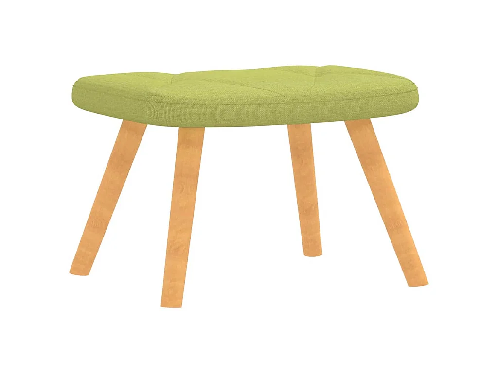 Silla de relajación con taburete de tela verde