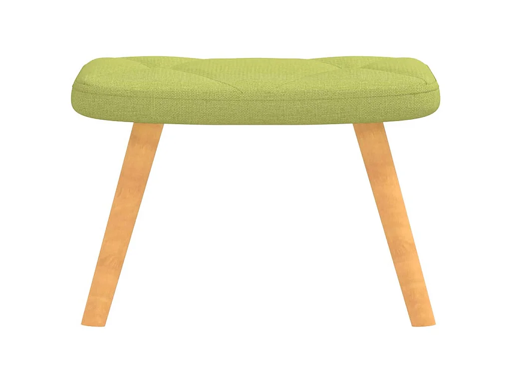 Silla de relajación con taburete de tela verde