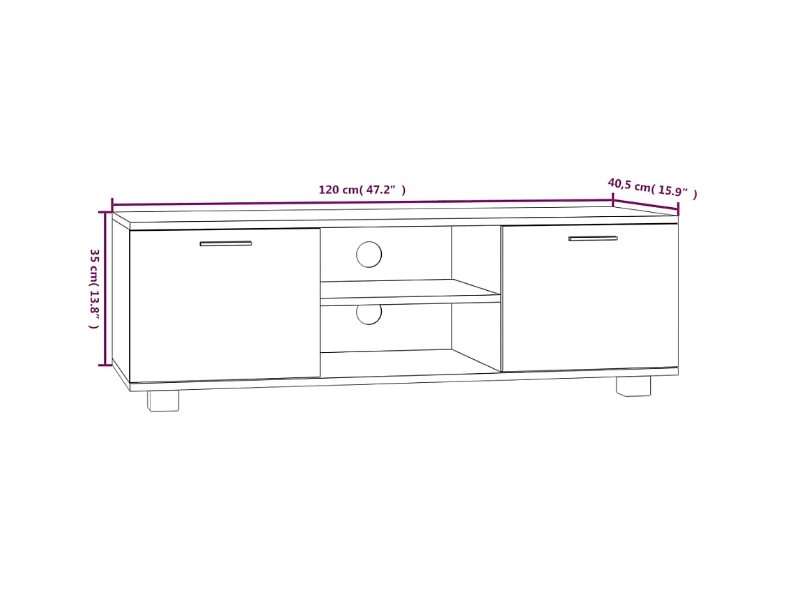 TV-Schrank Sonoma-Eiche 120x40,5x35 cm Holzwerkstoff