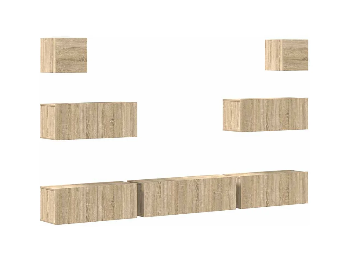 Ensemble de meubles TV 7 pcs Chêne sonoma Bois d'ingénierie