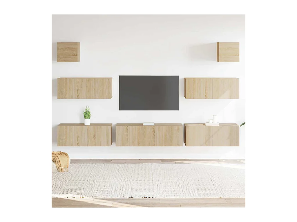 Ensemble de meubles TV 7 pcs Chêne sonoma Bois d'ingénierie