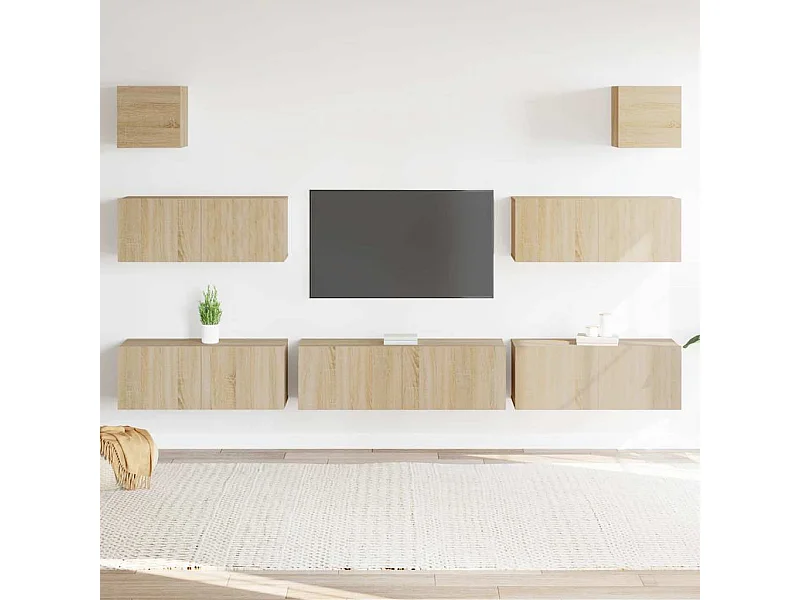 7-tlg. TV-Schrank-Set Sonoma-Eiche Holzwerkstoff