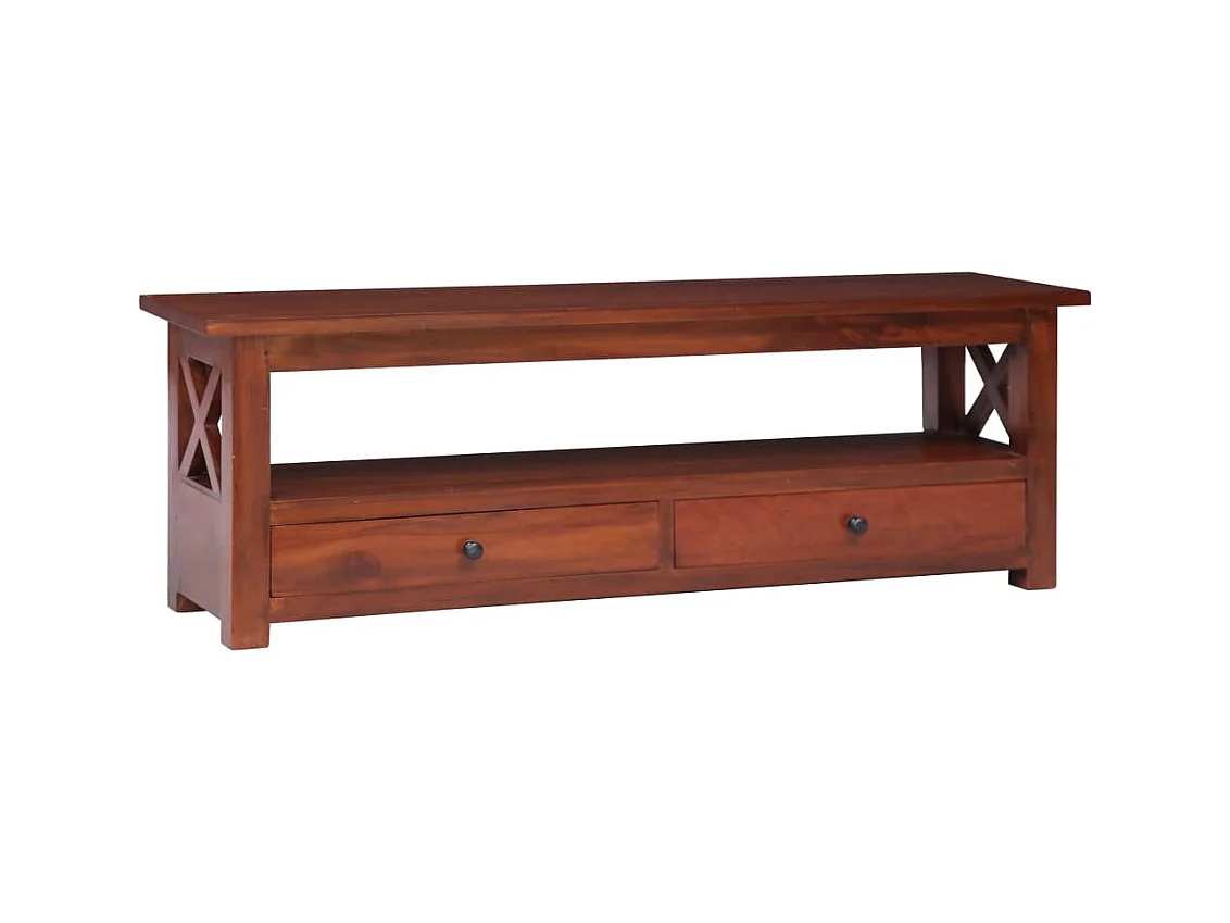 Meuble TV Marron 115x30x40 cm Bois d'acajou massif