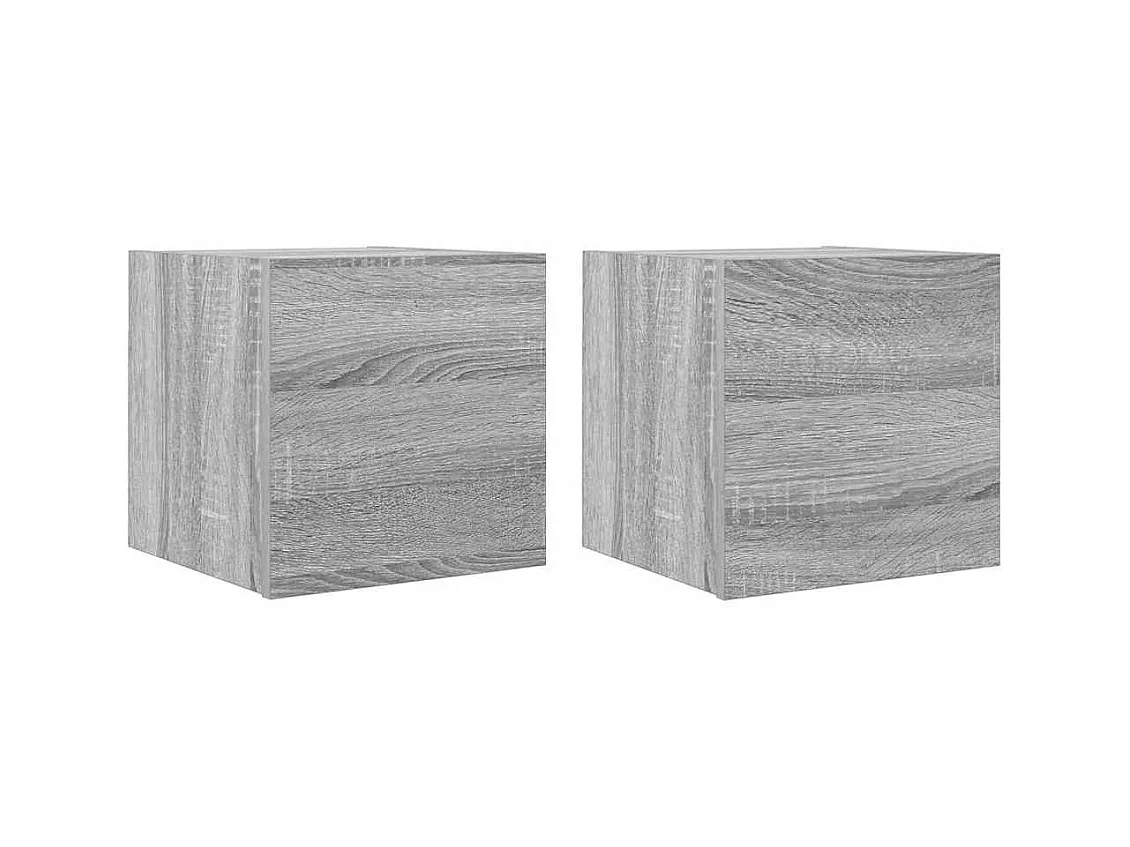 TV-Wandschränke 2 Stk. Grau Sonoma 30,5x30x30 cm