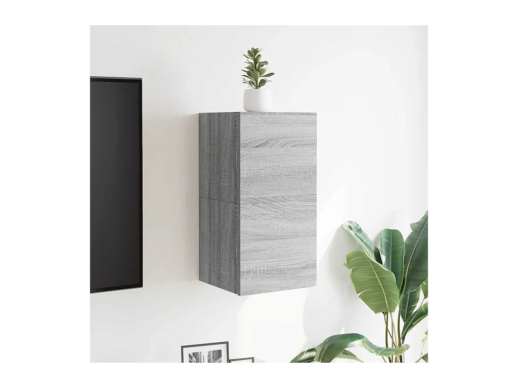 TV-Wandschränke 2 Stk. Grau Sonoma 30,5x30x30 cm