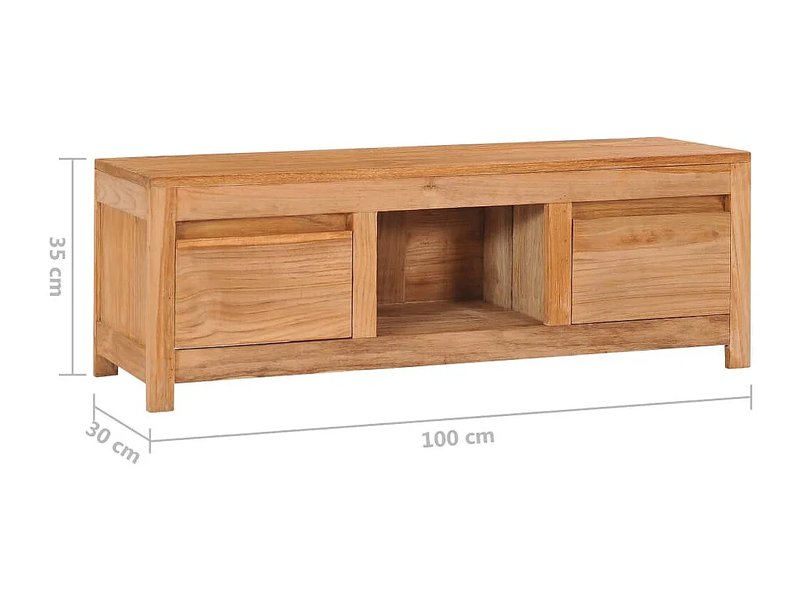 TV-Schrank 100×30×35 cm Massivholz Teak