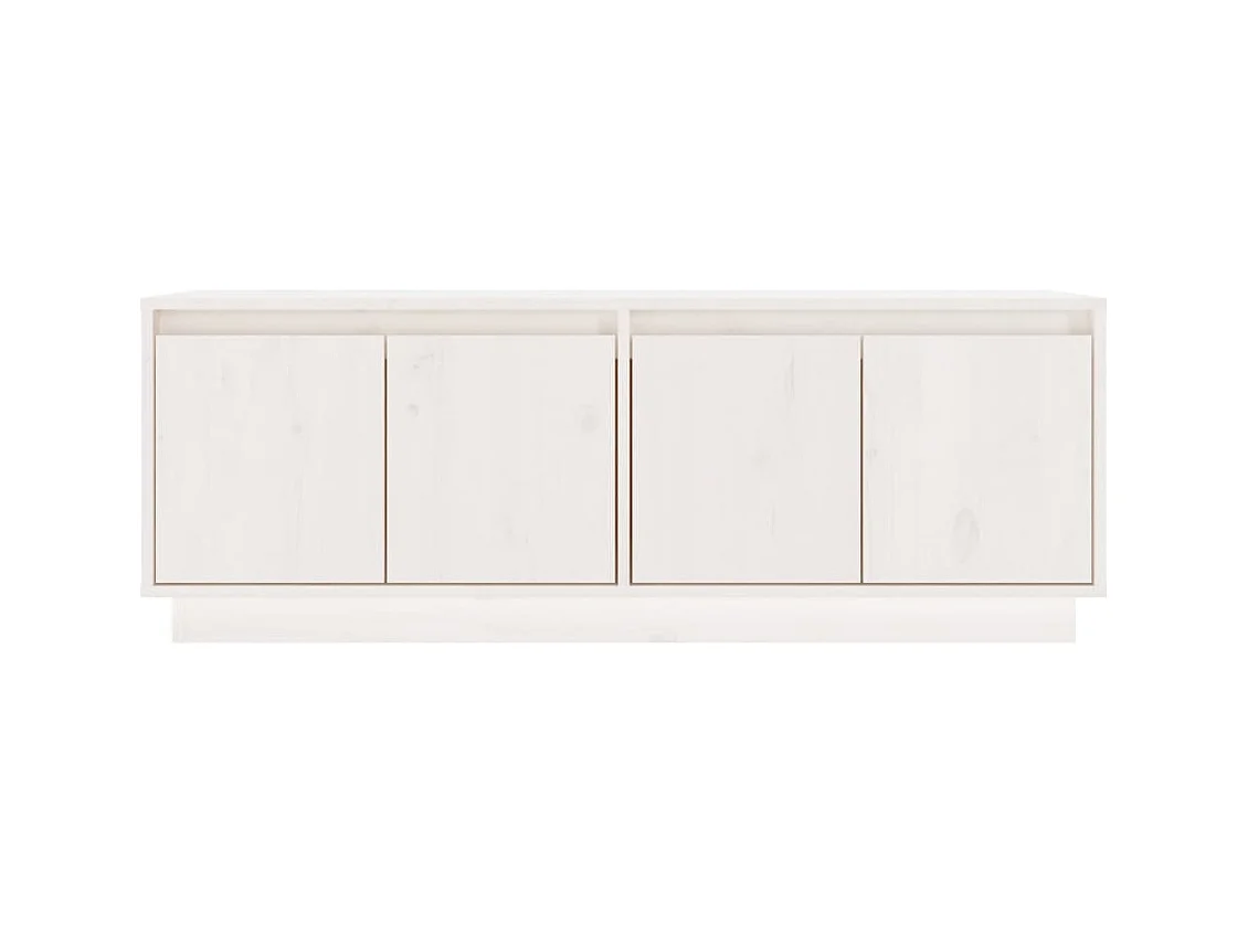 Meuble TV Blanc 110x34x40 cm Bois de pin massif